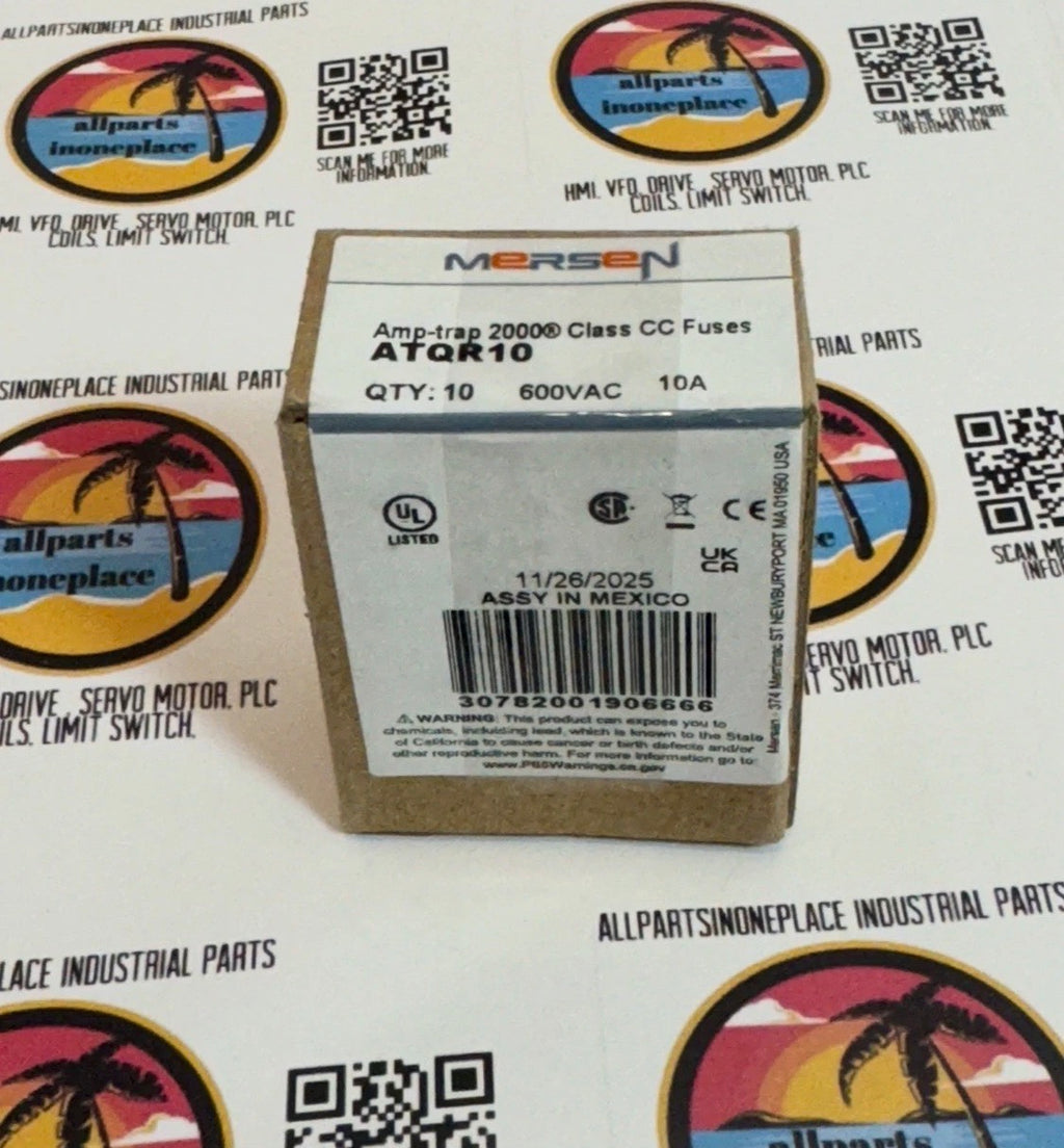 10PCS FERRAZ ATQR10 10A 600V Time-Delay Fuse ATQR-10 USA Fast Delivery