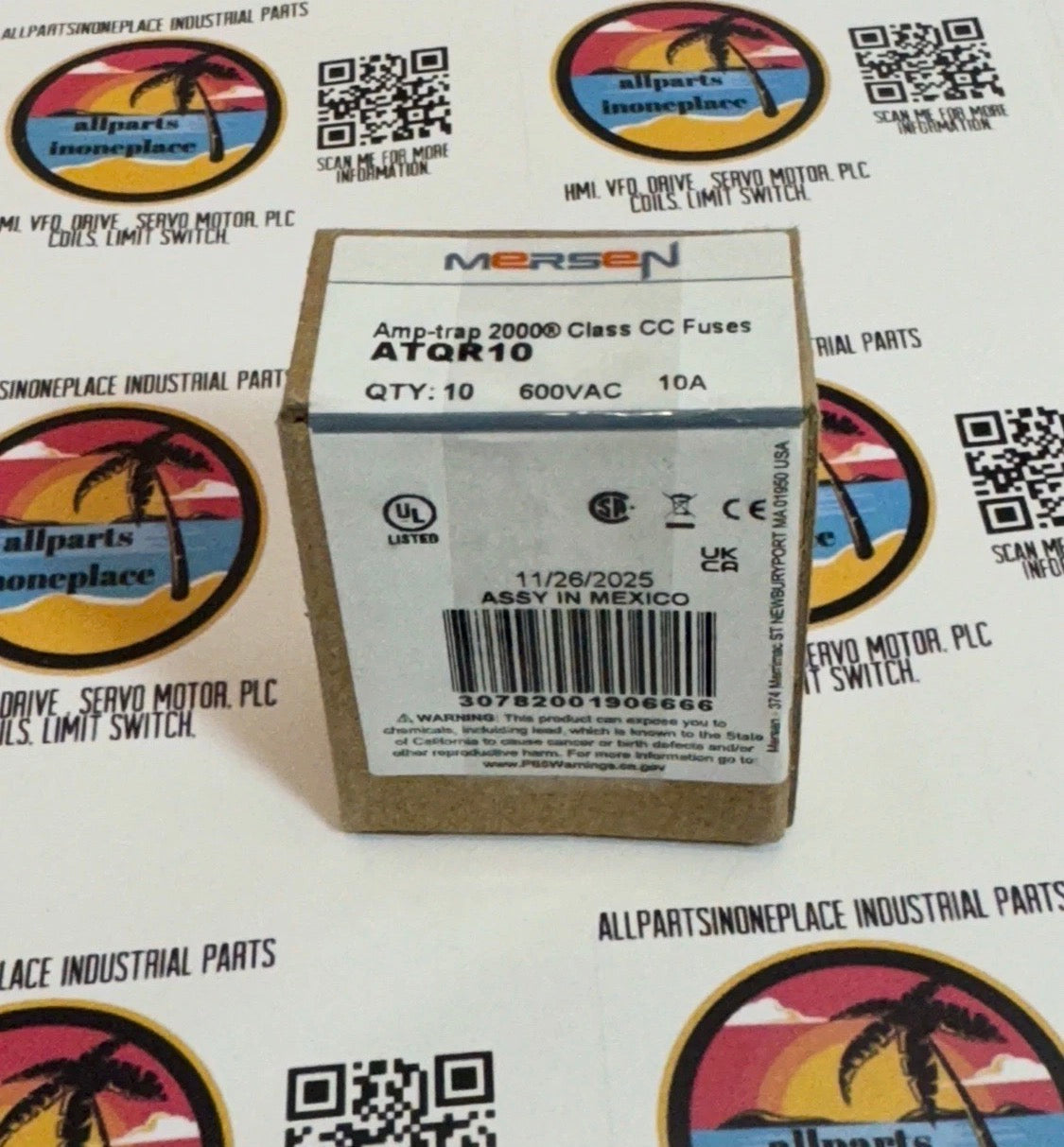 10PCS FERRAZ ATQR10 10A 600V Time-Delay Fuse ATQR-10 USA Fast Delivery