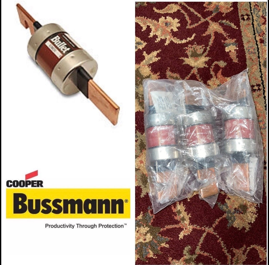 BUSSMANN ECNR250  UL CLASS RK-5 TIME DELAY Pack of 3 Pcs Never Used Old Stock