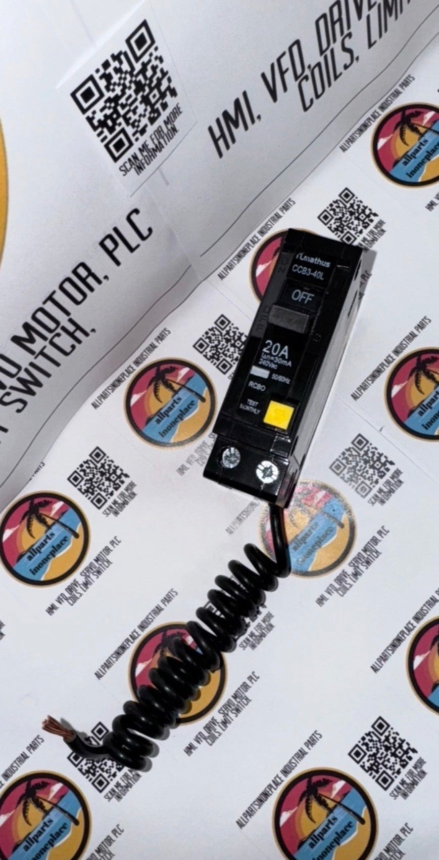 TLmathus 20 Amp CIRCUIT BREAKER 1 Pole 120 Volts CCB3-40L Arc Fault Breaker