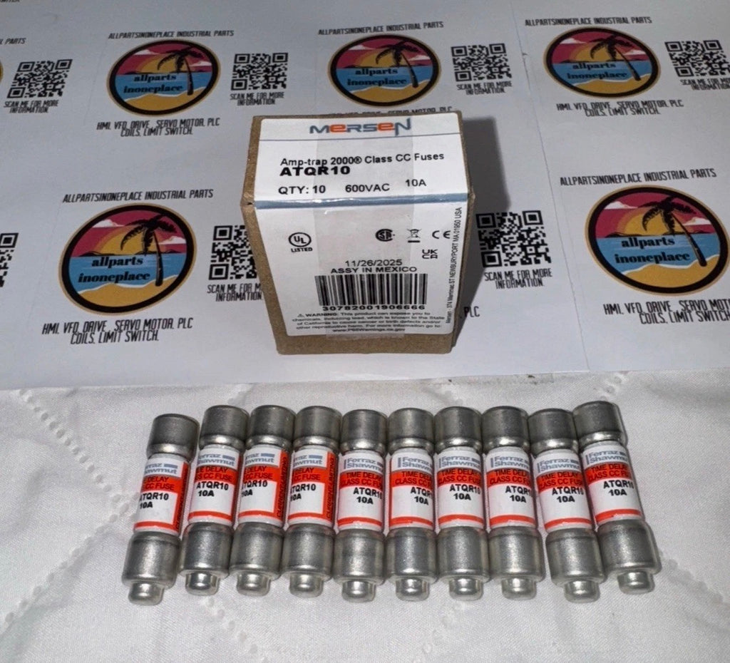 10PCS FERRAZ ATQR10 10A 600V Time-Delay Fuse ATQR-10 USA Fast Delivery