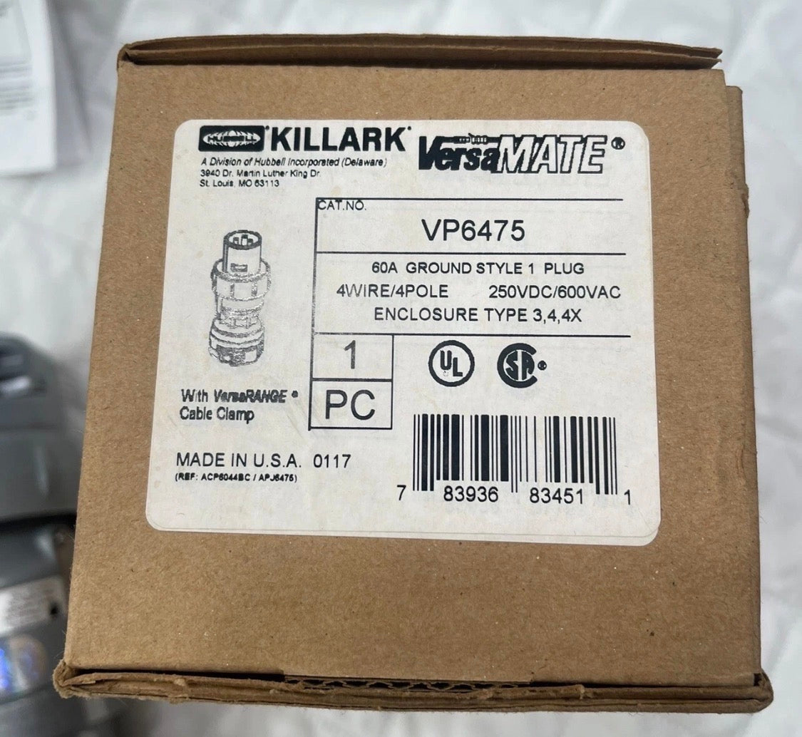 HUBBELL KILLAK VP6475 VP6475 NEW IN BOX SEALED VERSAMATE 600VAC 250DC 4WIRE 60 A