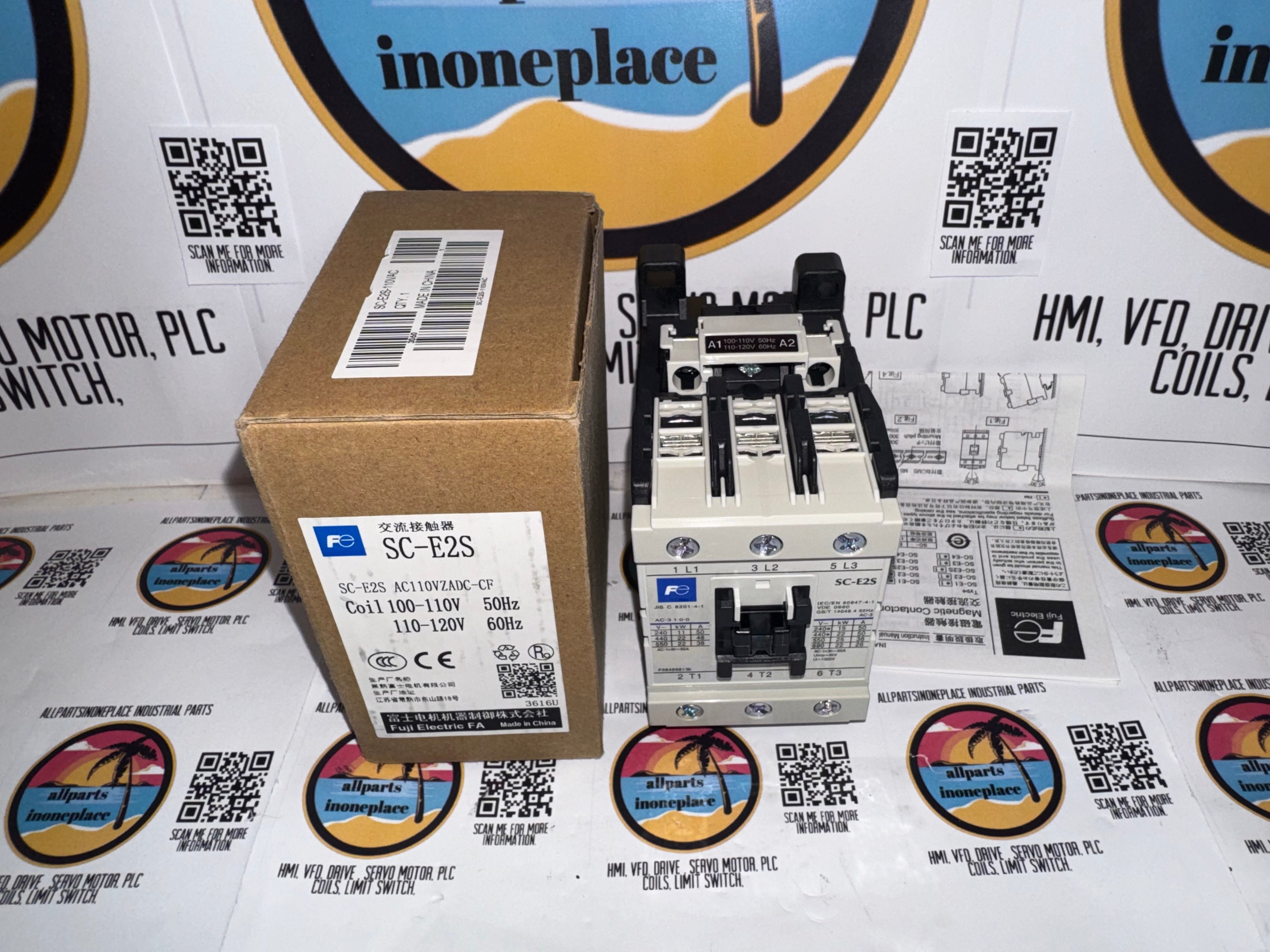 Fuji Electric SC-E2S Magnetic Contactor SC-E2S AC110VZADC-CF COIL 100/120 Volts