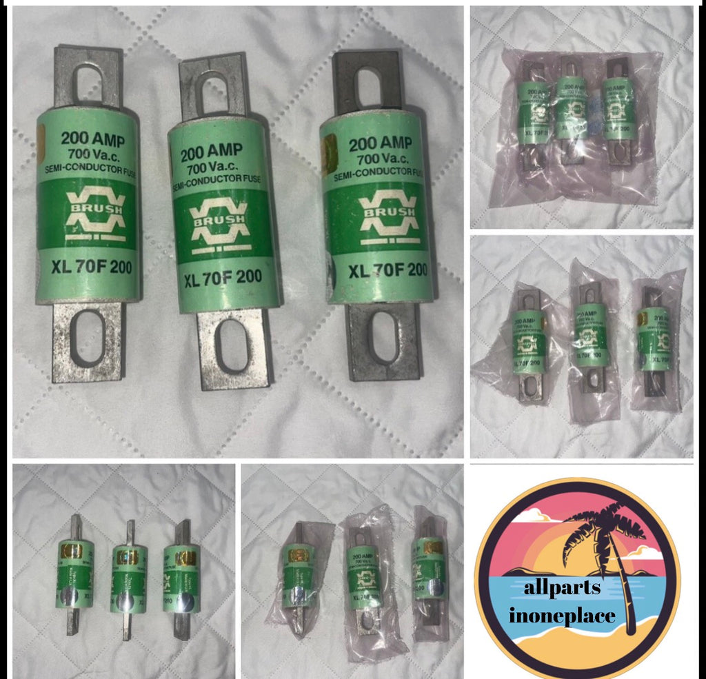 Brush XL70F200 Lot Of 3 200A 700V Semi Conductor Fuses XL 70F200