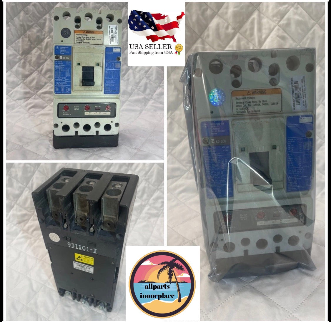 HKD3400F Cutler Hammer Circuit Breaker with KT3400T Trip Unit Priority Mail