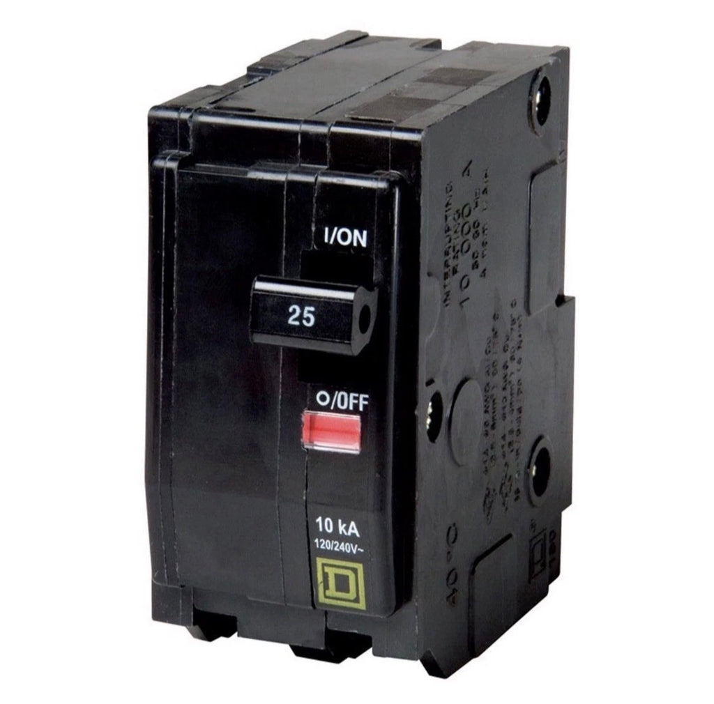 Square D 2-Pole Indoor Plug-In Circuit Breaker QO 25A 120/240V, 3.5 H x 1.48 W x
