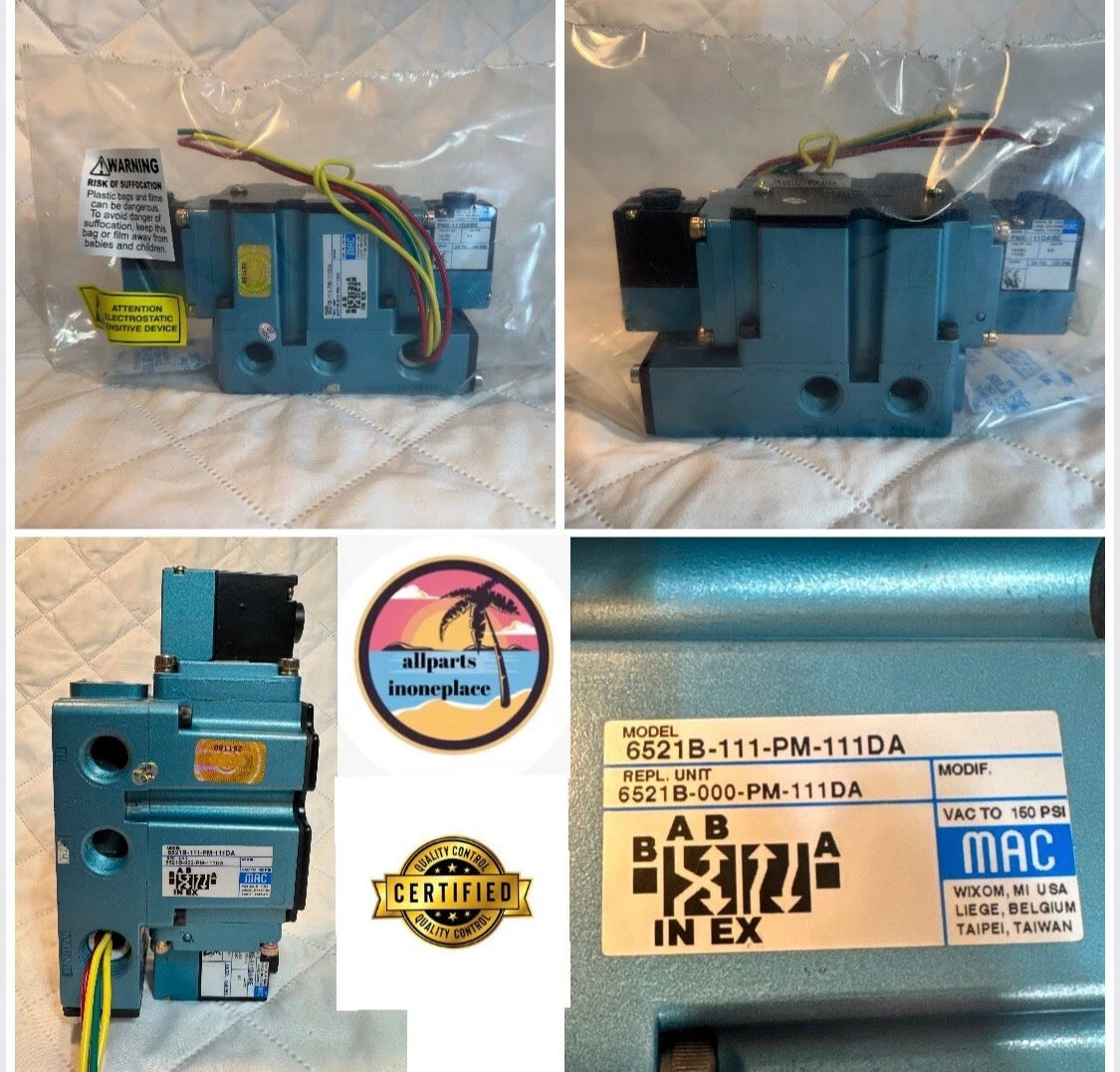 MAC VALVES INC. 6521B-111-PM-111DA VALVE NEUMÁTICS PME-111DABE 120V 6.8 Watts