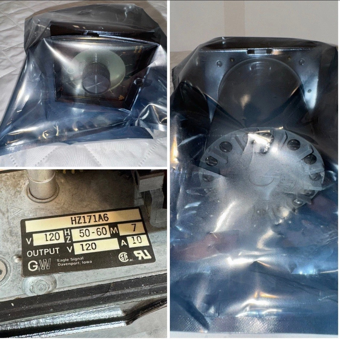 EAGLE SIGNAL CONTROLS TIMERS HZ171A6 UNMP Time Range 0/12 Seconds 120 Vac