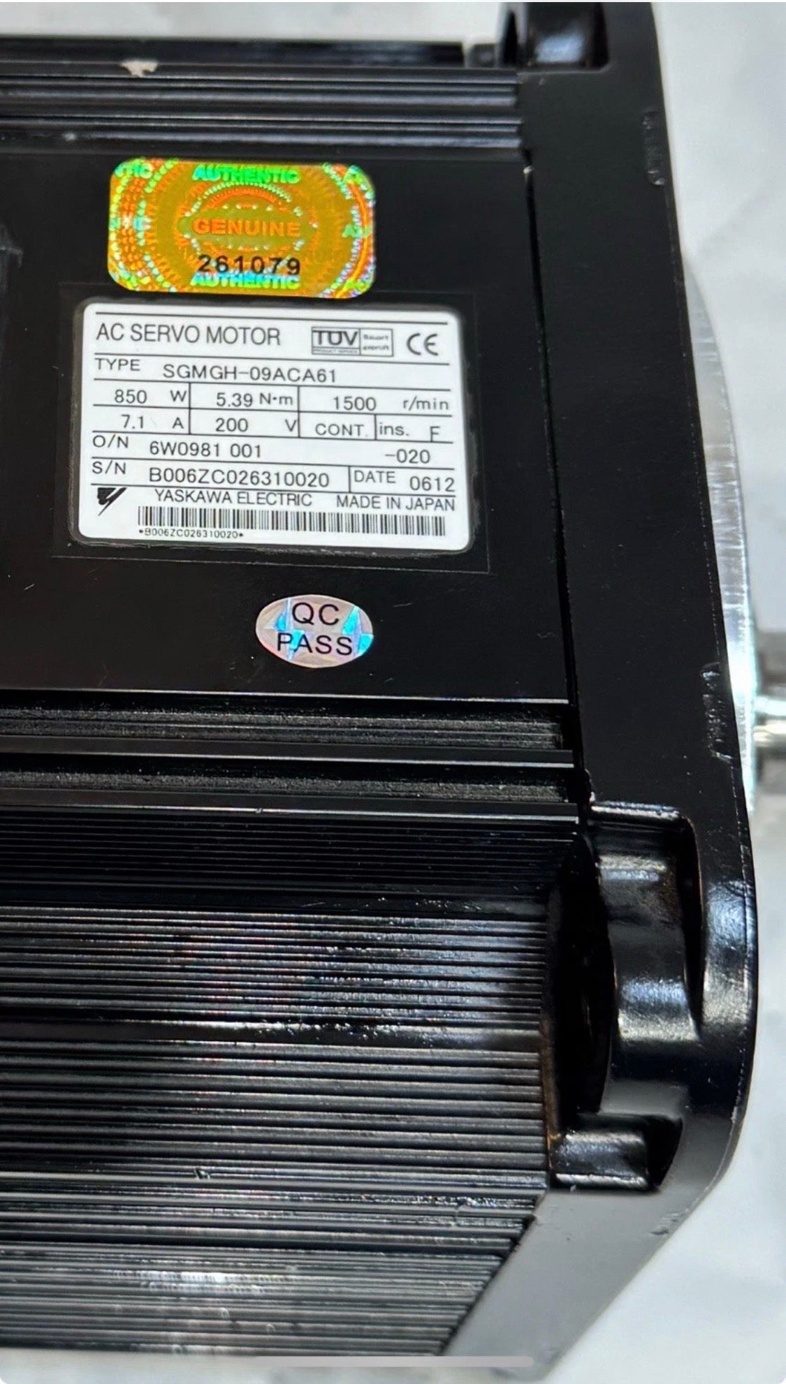 Yaskawa AC Servo Motor For CNC Machine SGMGH-09ACA61 SGMGH09ACA Quality Always