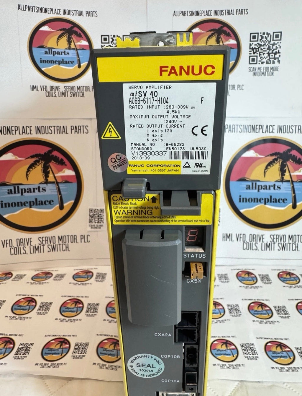 FANUC A06B-6117-H104 SER E AISV 40 SERVO AMPLIFIER L M N Axis 13 A B-65282 UL508