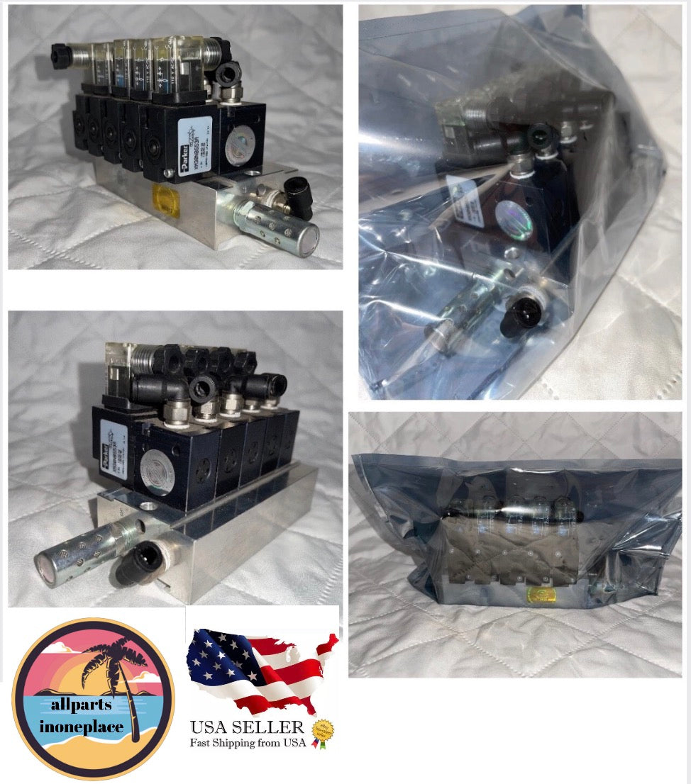 Parker XM30NB553A 3-Way Inline Valve 1/8" NPT .15cv 120VAC 50/60Hz 5 Valves