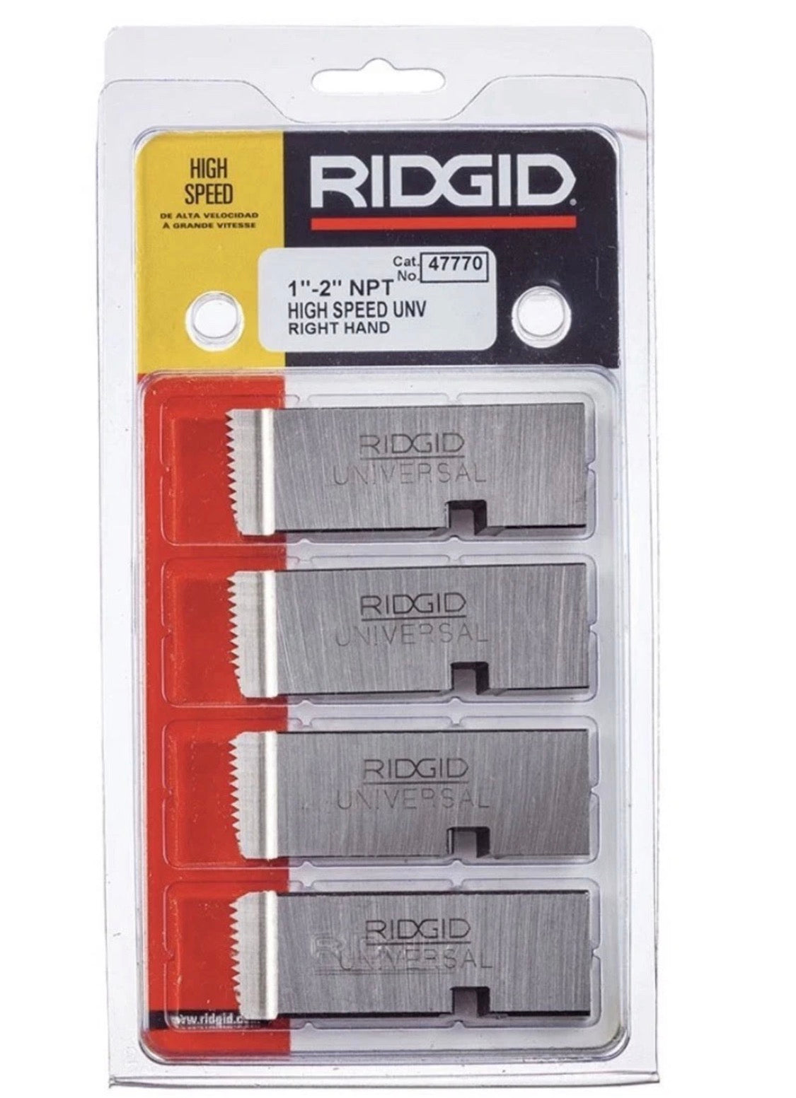 Ridgid 47770 1" - 2" - 11 1/2 NPT Universal Dies High Speed RH
