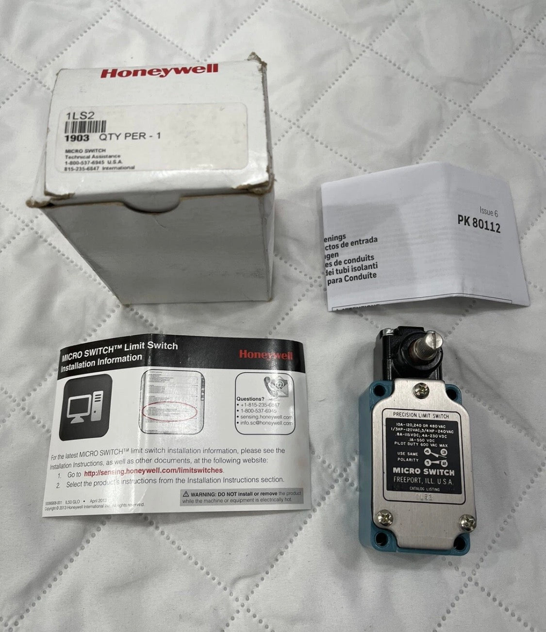 HONEYWELL MICRO SWITCH 1LS2 Enclosed Limit Switch,Snap Action micro switch