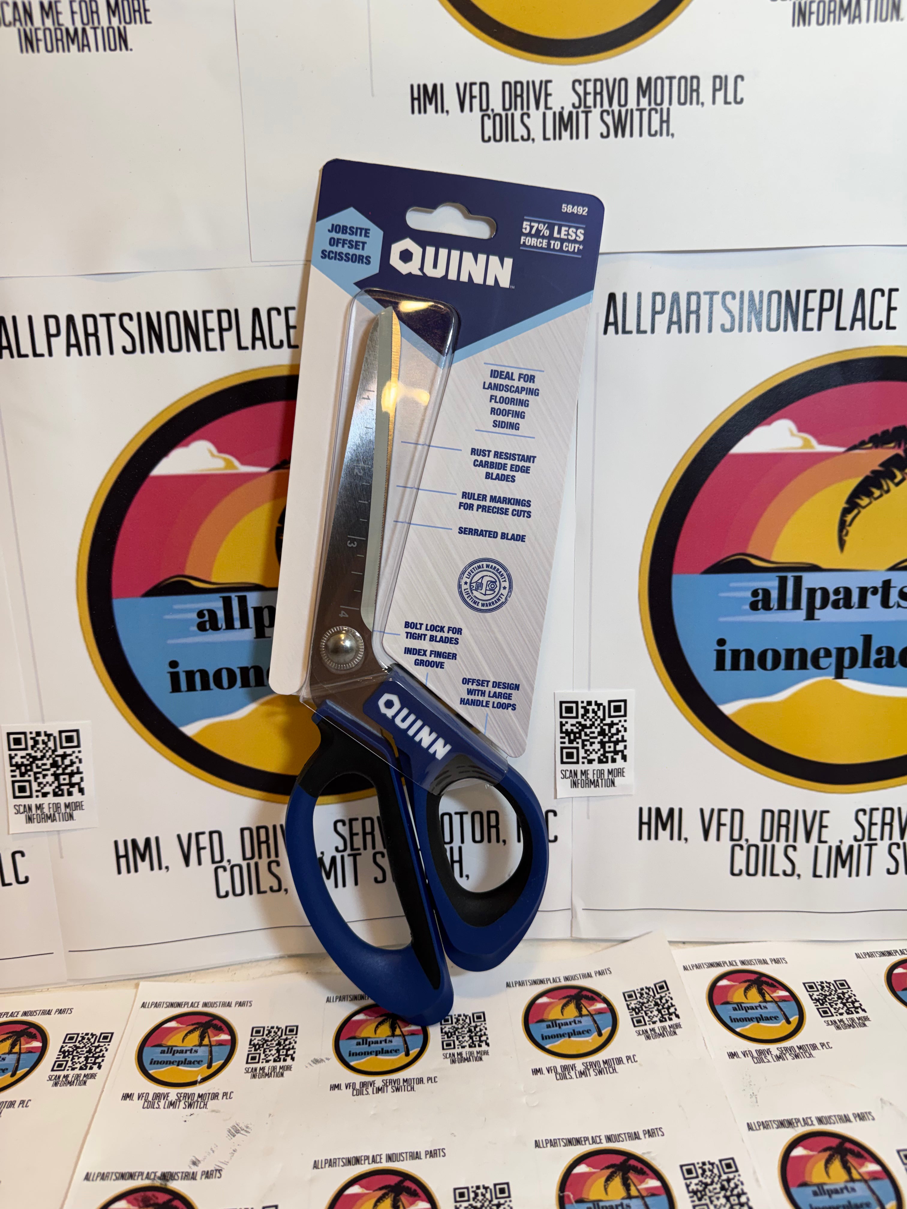 NEW Quinn Jobsite Offset Scissors 4.4" Blade for Landscaping Flooring Roofing